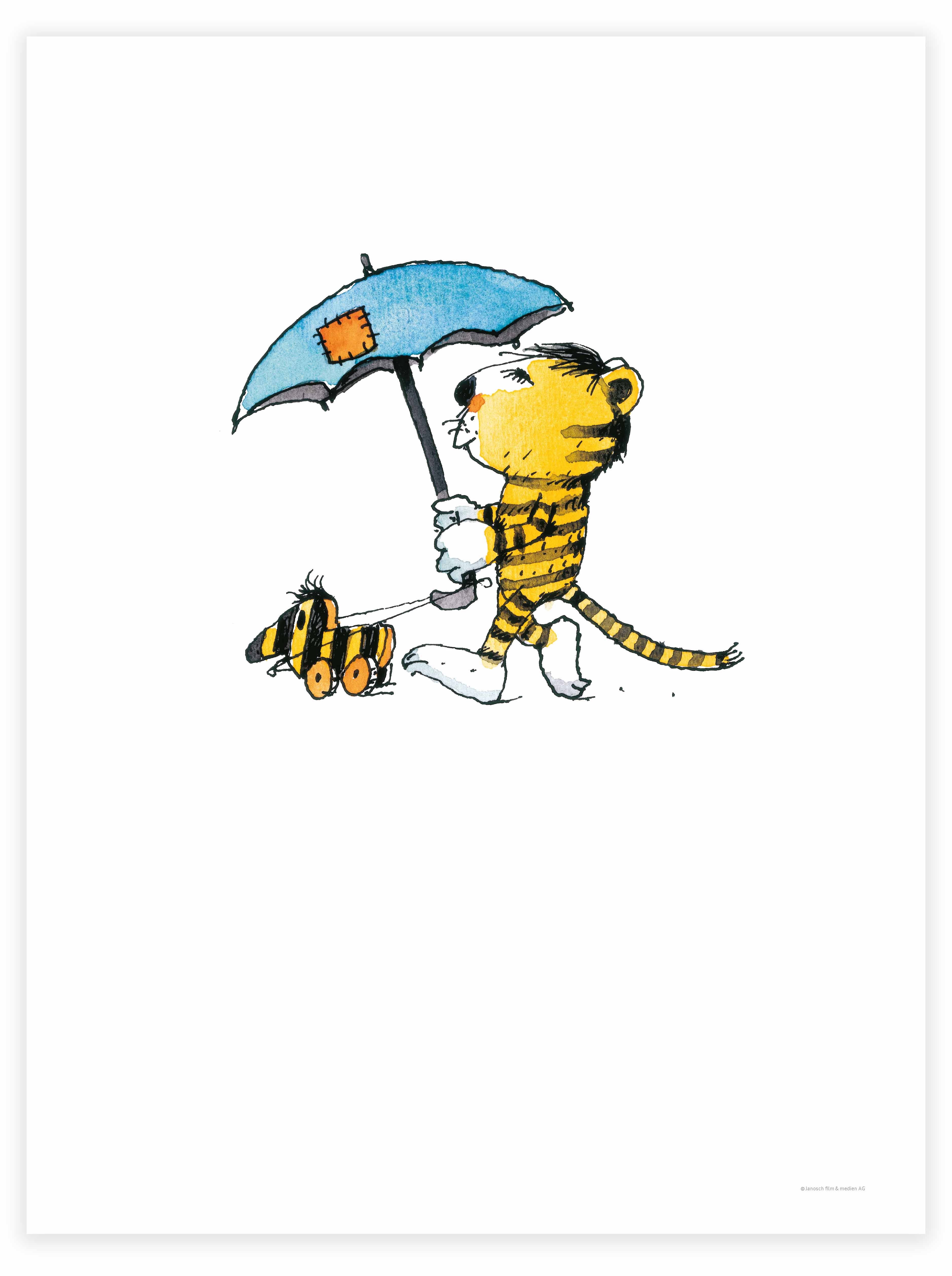 Tigerstreifen und Regenschirm